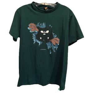 Vintage Sun Tazmanian Devil Graphic TShirt Double Sided Green Teen Size XL 1994